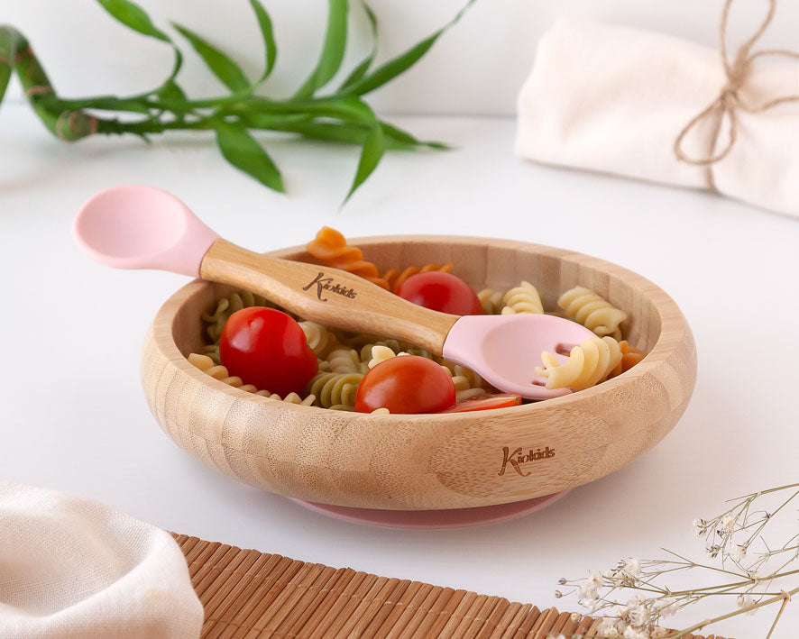 Cuenco bambu con ventosa y cubierto