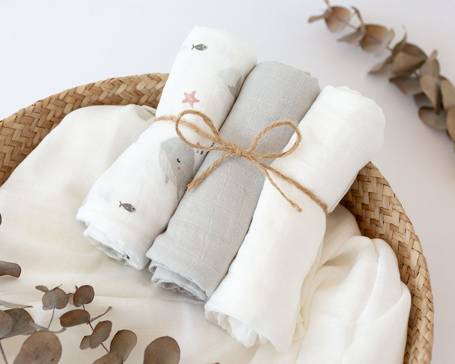 Pack 3 muselinas bambu