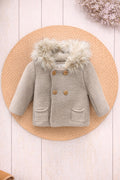 Abrigo bebe punto doble y pelito