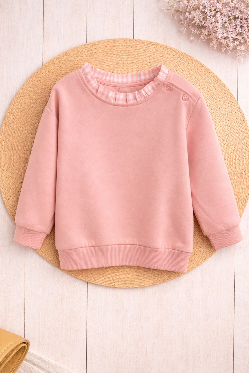 Sudadera cuello vichy